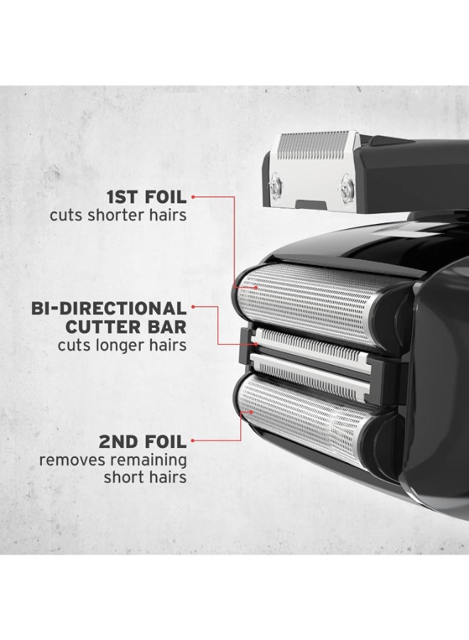 وال ماكينة حلاقة كهربائية قابلة لإعادة الشحن نظيفة وقريبة للاستخدام الرطب/الجاف مقاومة للماء لحلاقة الرجال بدون سلك وتقليم اللحية - أيون ليثيوم مع وقت تشغيل طويل وشحن سريع - 07064-027 - Image 3