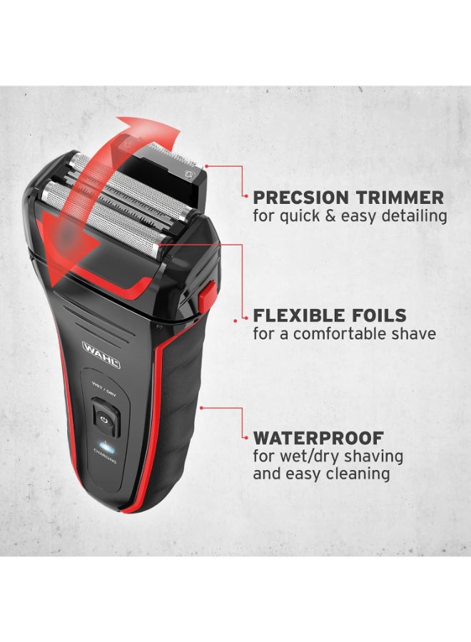 وال ماكينة حلاقة كهربائية قابلة لإعادة الشحن نظيفة وقريبة للاستخدام الرطب/الجاف مقاومة للماء لحلاقة الرجال بدون سلك وتقليم اللحية - أيون ليثيوم مع وقت تشغيل طويل وشحن سريع - 07064-027 - Image 2