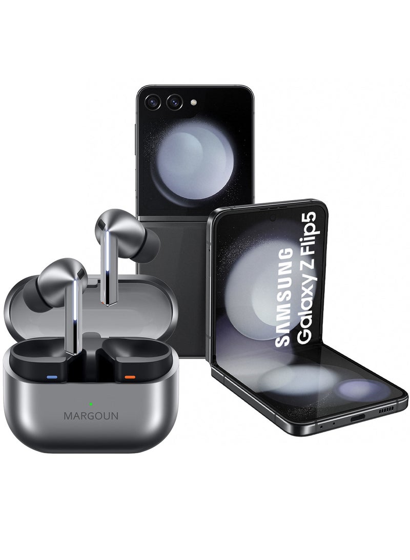 MARGOUN Buds3 Pro Wireless Earbuds With Touch Control & Magnetic Charging Case For Galaxy ZFlip5 Silver  - Image 1