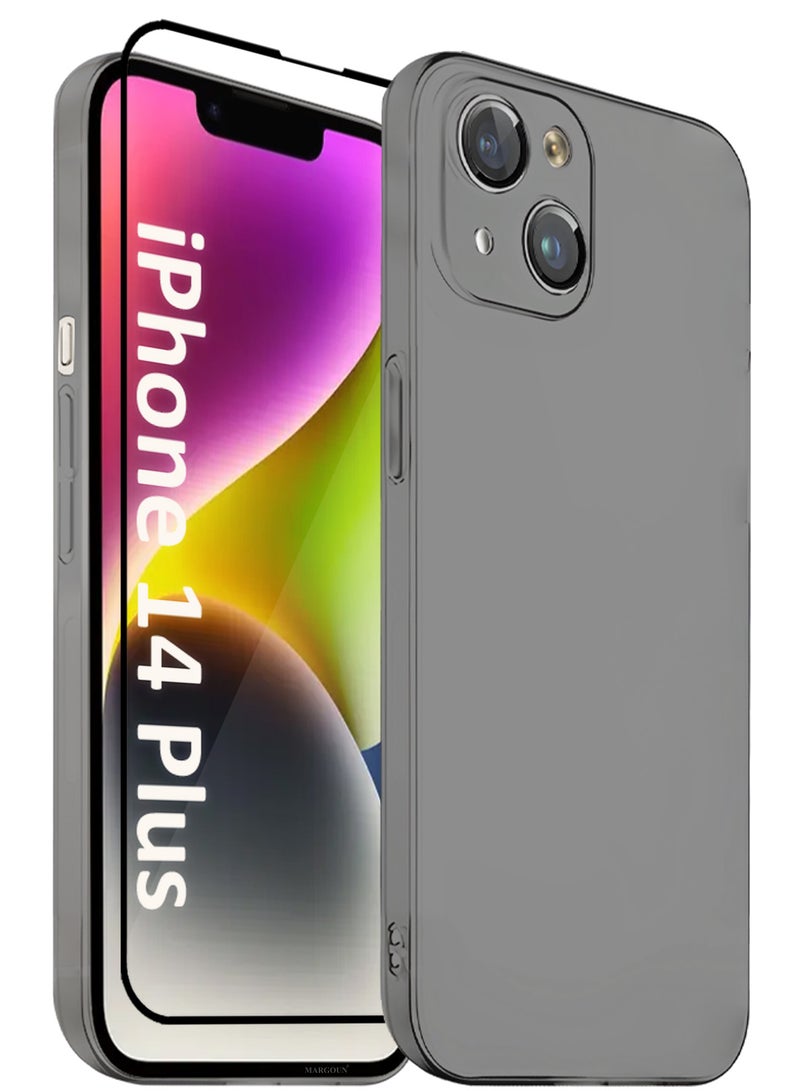 MARGOUN 2-Pack of Case Cover For iPhone 14 Plus Air Skin Series Back Cover Sturdy Durable Thin Case Drop Protection Cover Grey-2  - Image 1