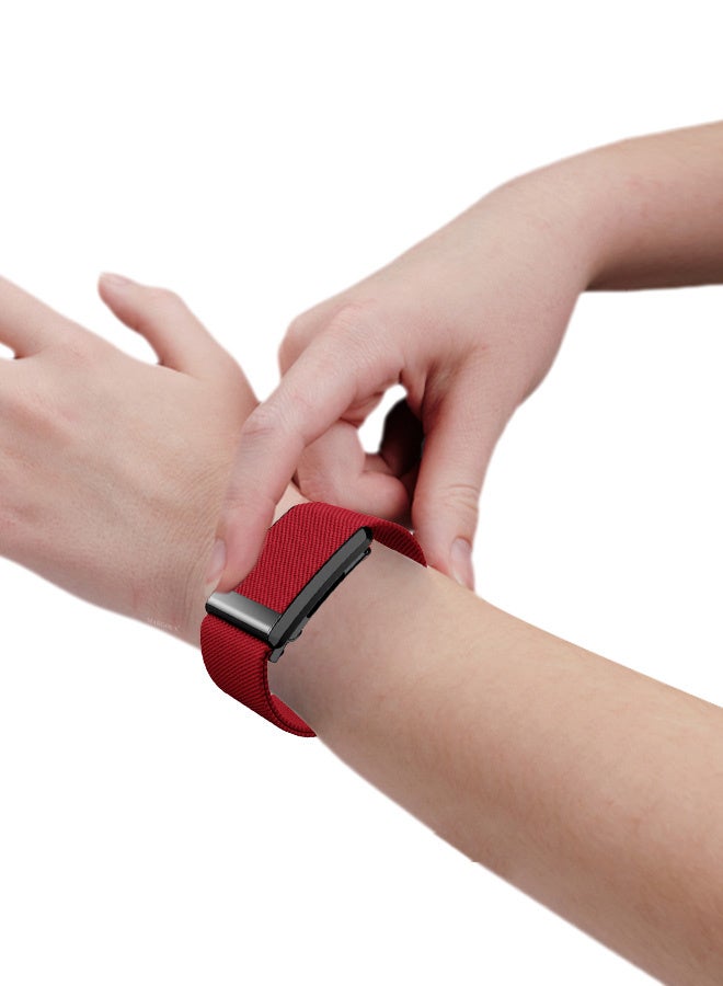MARGOUN Nylon Sport Band for Whoop 4.0 Breathable Adjustable Wristband Water Resistant Replacement Strap Red  - Image 2