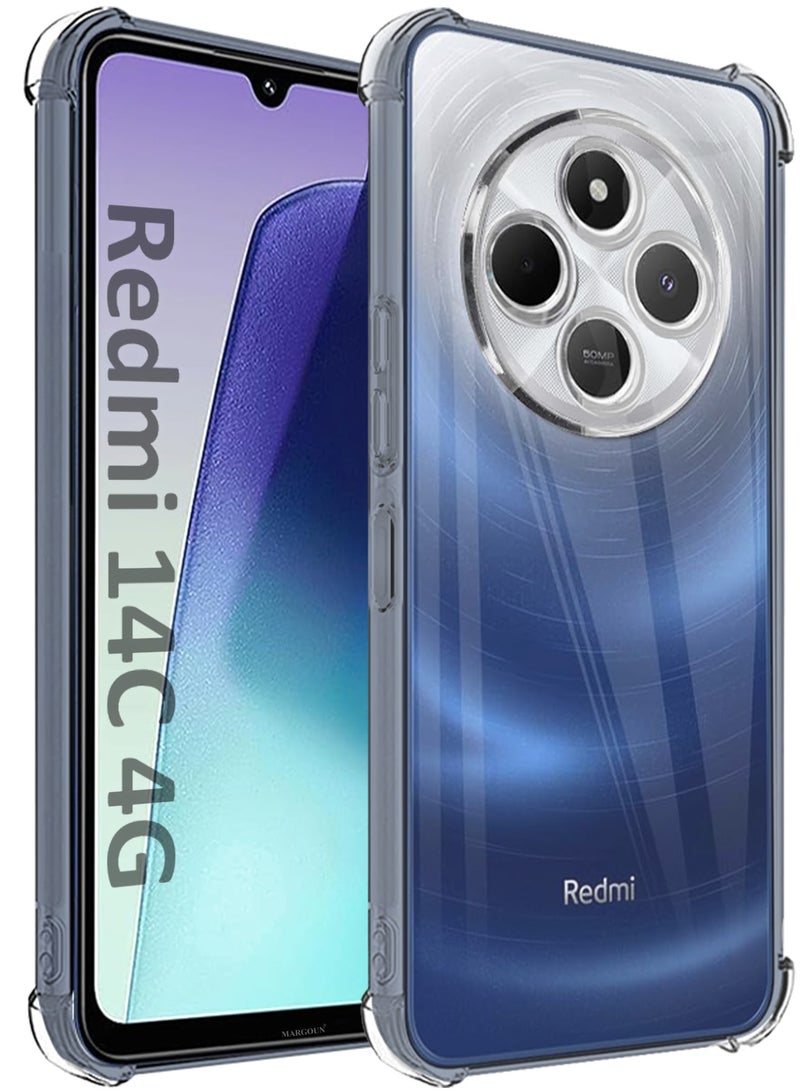 MARGOUN Protective Gorilla Case And Cover For Redmi 14C 4G Shockproof  Crystal With Reinforced Corners Clear-1  - Image 1