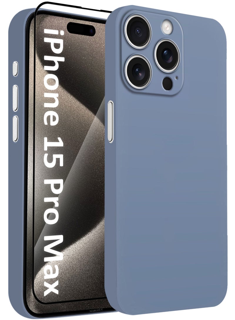 MARGOUN 2-Pack Protective Case And Cover For iPhone 15 Pro Max Air Skin Series Back Cover Sturdy Durable Thin Case Drop Protection Cover Blue-2  - Image 1