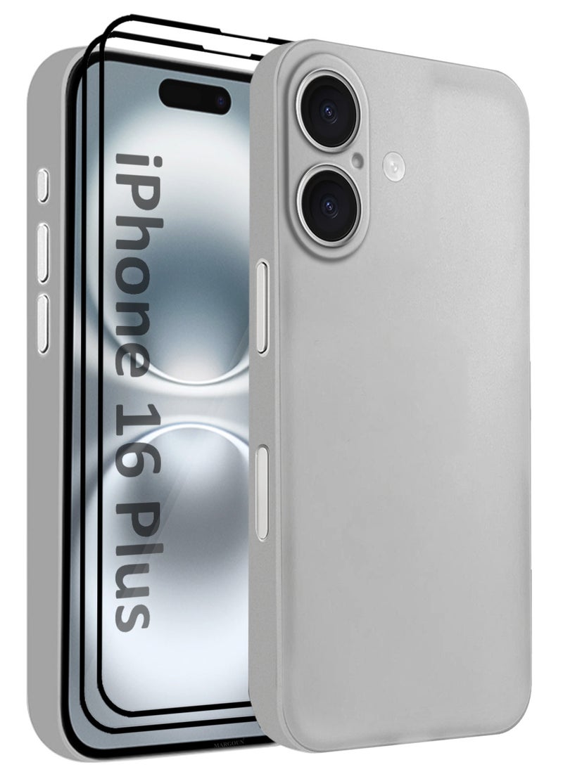 MARGOUN 3-Pack Thin Case For iPhone 16 Plus Back Cover Sturdy Durable Ultra-Thin Case Drop Protection Cover Light Grey-3  - Image 1