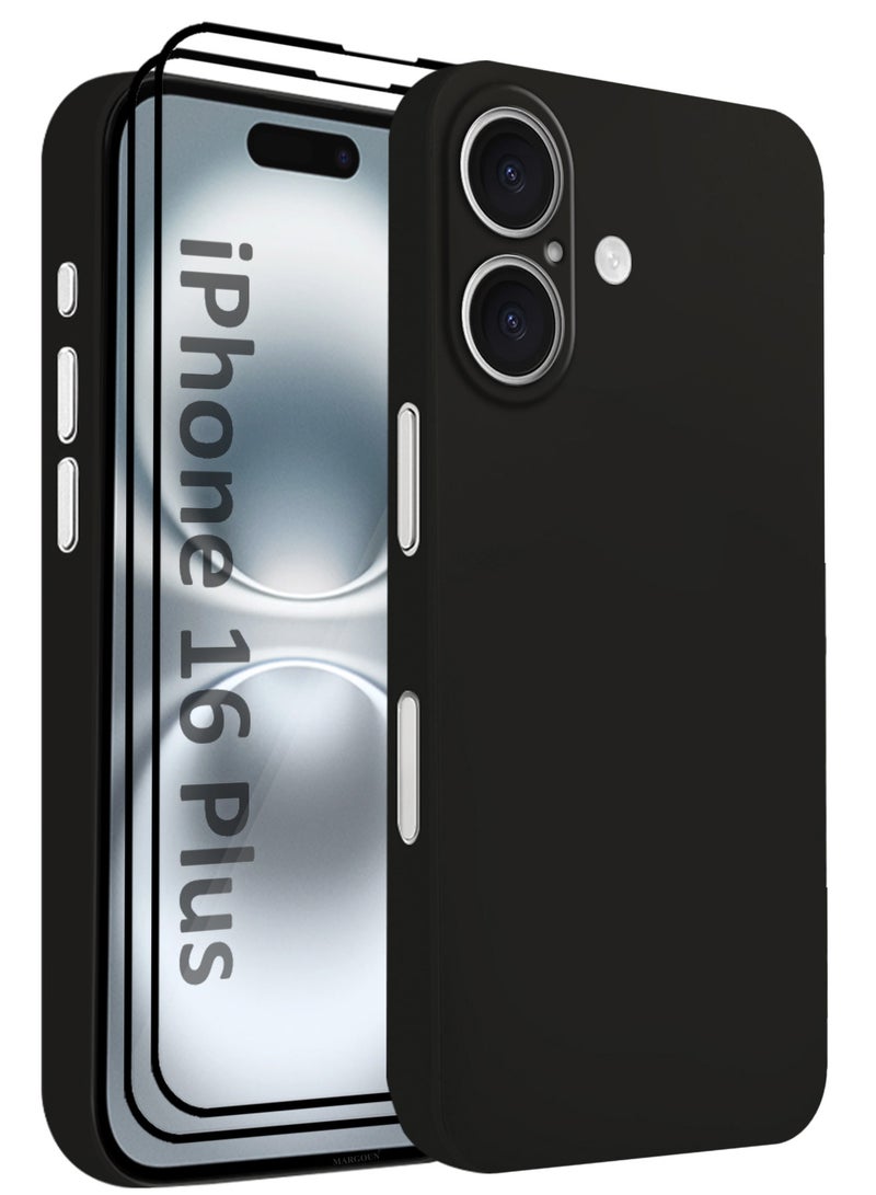 MARGOUN 3-Pack Thin Case for iPhone 16 Plus , Back Cover Sturdy Durable Ultra-Thin Case Drop Protection Cover Clear - Black Black-3  - Image 1