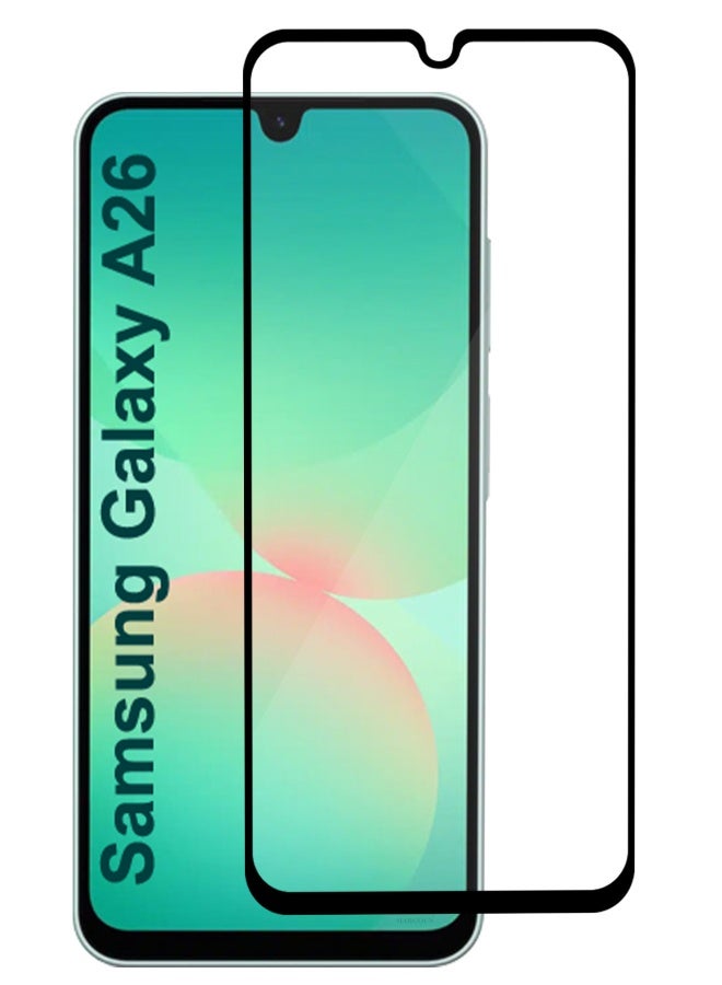 MARGOUN Pack Of 3 Samsung Galaxy A26 Screen Protector Full Coverage 9H Tempered Glass HD Clarity Side Black-3  - Image 2