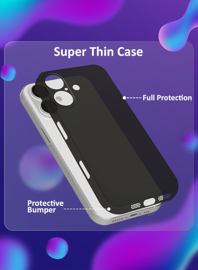 MARGOUN 2-Pack Thin Case for iPhone 16 Plus Back Cover Sturdy Durable Ultra-Thin Case Drop Protection Cover Black-2  - Image 2