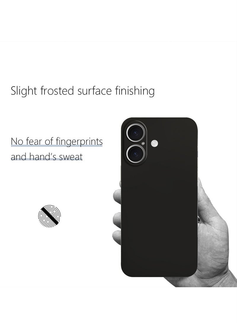 2-Pack Thin Case for iPhone 16 Plus Back Cover Sturdy Durable Ultra-Thin Case Drop Protection Cover Black-2