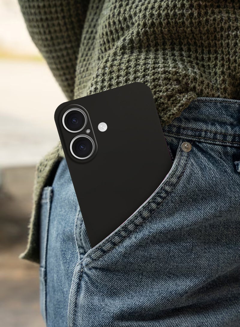 2-Pack Thin Case for iPhone 16 Plus Back Cover Sturdy Durable Ultra-Thin Case Drop Protection Cover Black-2