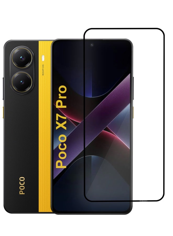 MARGOUN Screen Protector For Poco X7 Pro Premium 3D Curved Tempered Glass Full Edge-To-Edge Coverage Scratch Resistant Ultra Clear  - Image 1