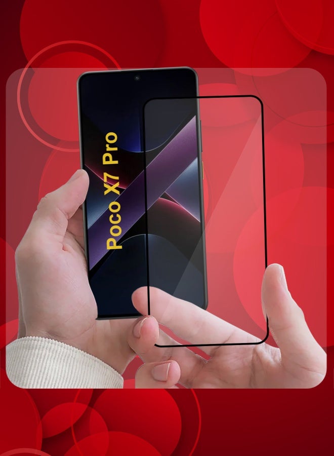 MARGOUN Screen Protector For Poco X7 Pro Premium 3D Curved Tempered Glass Full Edge-To-Edge Coverage Scratch Resistant Ultra Clear  - Image 2