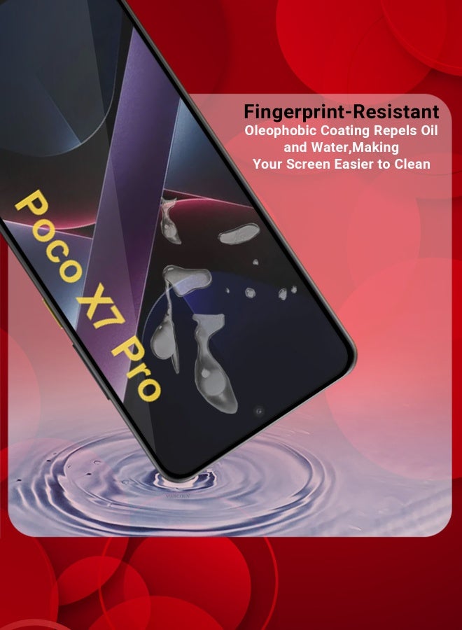 MARGOUN Screen Protector For Poco X7 Pro Premium 3D Curved Tempered Glass Full Edge-To-Edge Coverage Scratch Resistant Ultra Clear  - Image 3