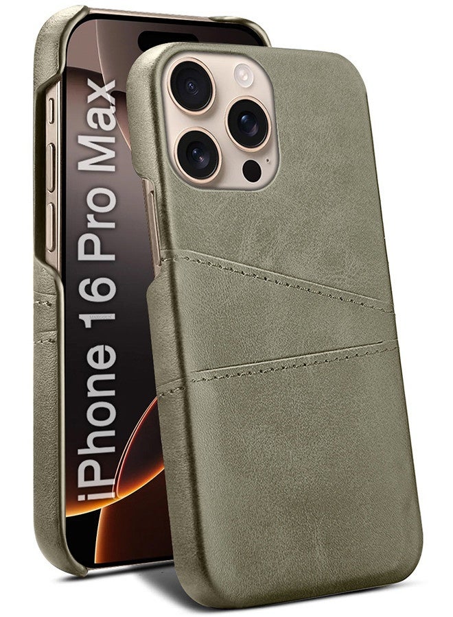 MARGOUN Protective Case And Cover For iPhone 16 Pro Max Case Leather With Card Holder Grey-1  - Image 3