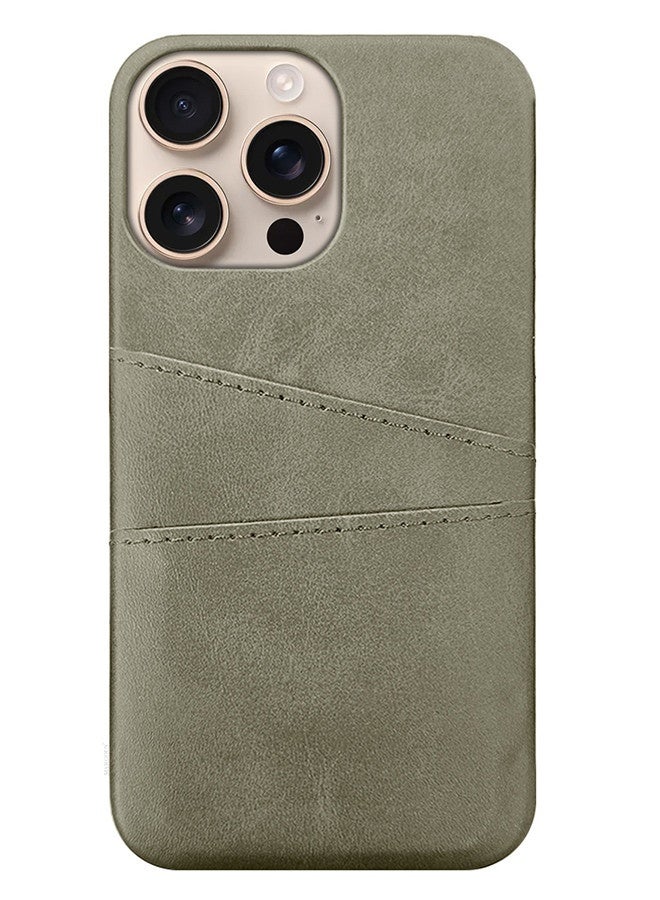 MARGOUN Protective Case And Cover For iPhone 16 Pro Max Case Leather With Card Holder Grey-1  - Image 2