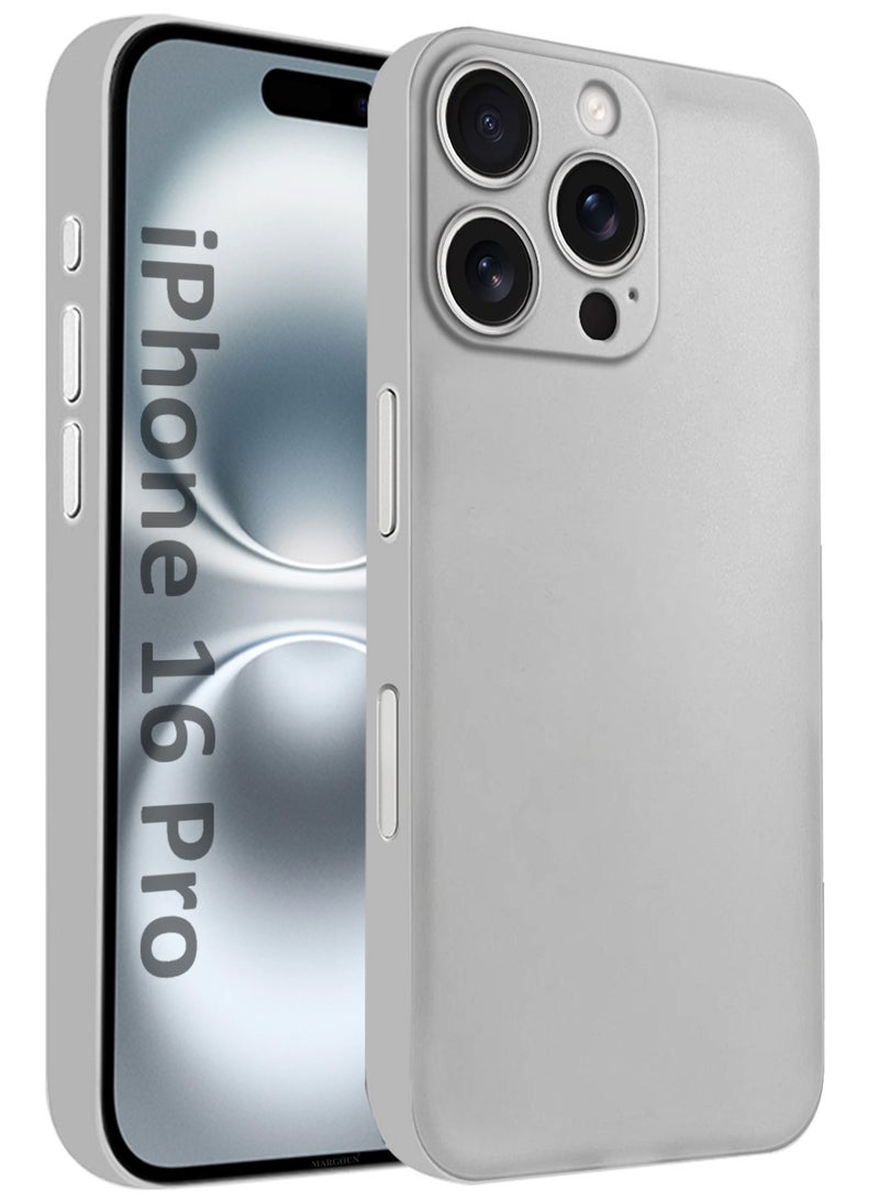 MARGOUN Protective Thin Case For iPhone 16 Pro Back Cover Sturdy Durable Ultra-Thin Case Drop Protection Cover Light Grey-1  - Image 1