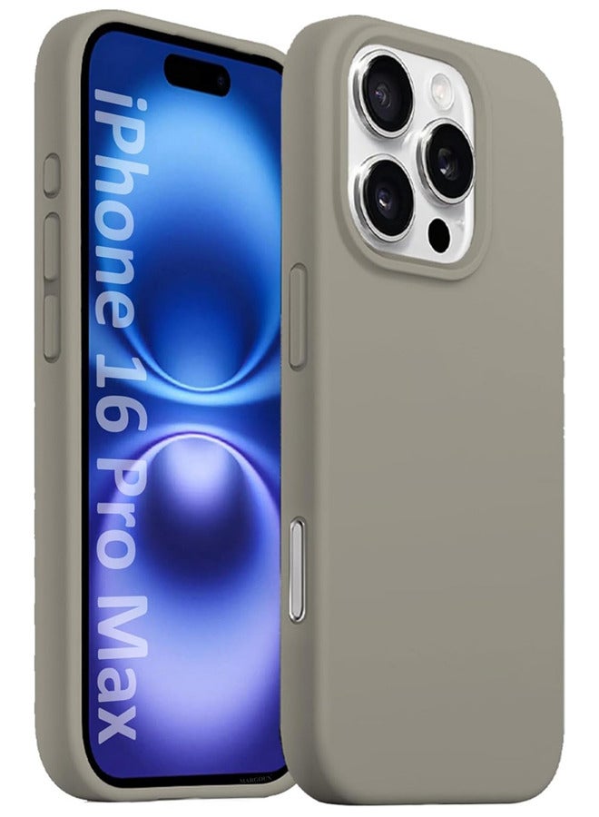 MARGOUN Proctective Silicone Case For iPhone 16 Pro Max Liquid Silicone Protective Phone Case With Soft Anti-Scratch Microfiber Lining Utra Slim Drop Beige-11  - Image 1