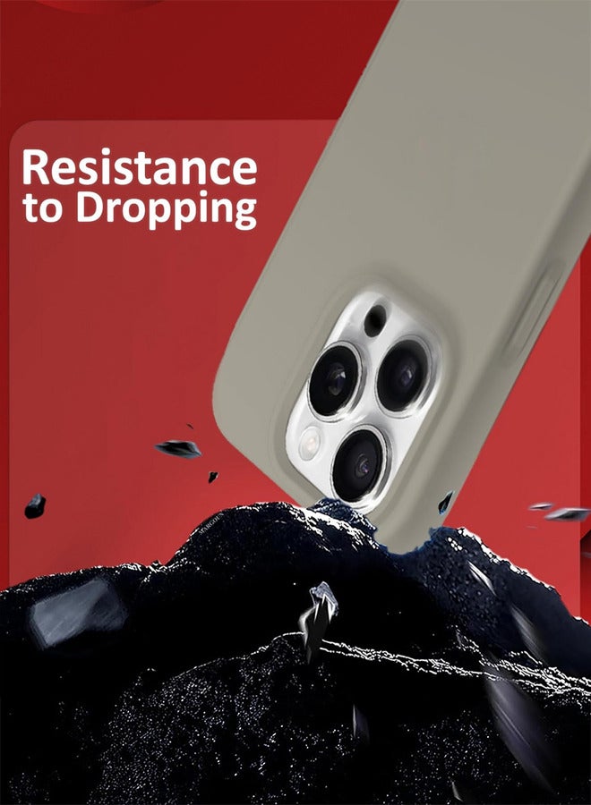 MARGOUN Proctective Silicone Case For iPhone 16 Pro Max Liquid Silicone Protective Phone Case With Soft Anti-Scratch Microfiber Lining Utra Slim Drop Beige-11  - Image 4
