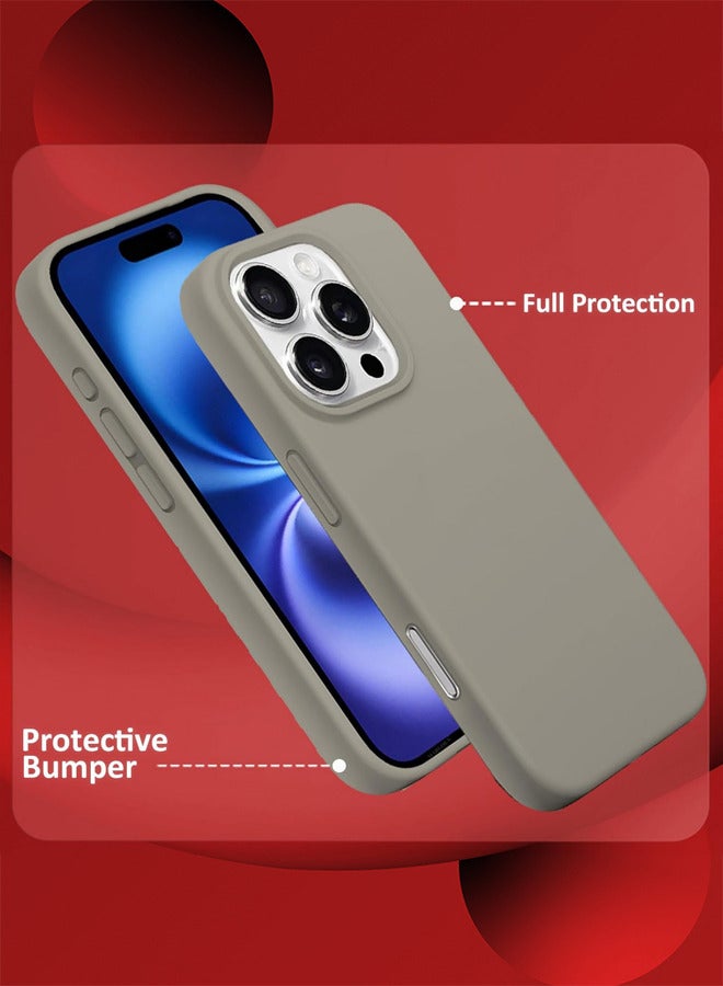 MARGOUN Proctective Silicone Case For iPhone 16 Pro Max Liquid Silicone Protective Phone Case With Soft Anti-Scratch Microfiber Lining Utra Slim Drop Beige-11  - Image 5