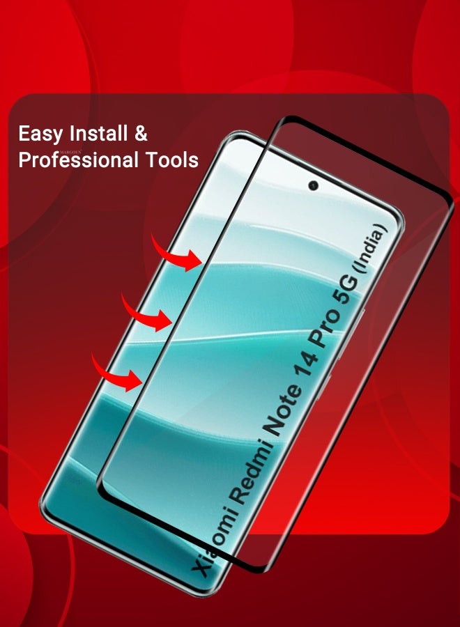 MARGOUN Pack Of 3 3D Curved Tempered Glass Screen Protector for Xiaomi Redmi Note 14 Pro 5G  - Image 5