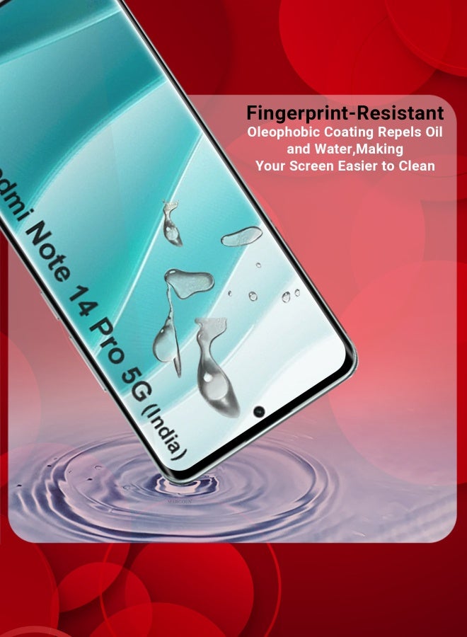 MARGOUN Pack Of 3 3D Curved Tempered Glass Screen Protector for Xiaomi Redmi Note 14 Pro 5G  - Image 3