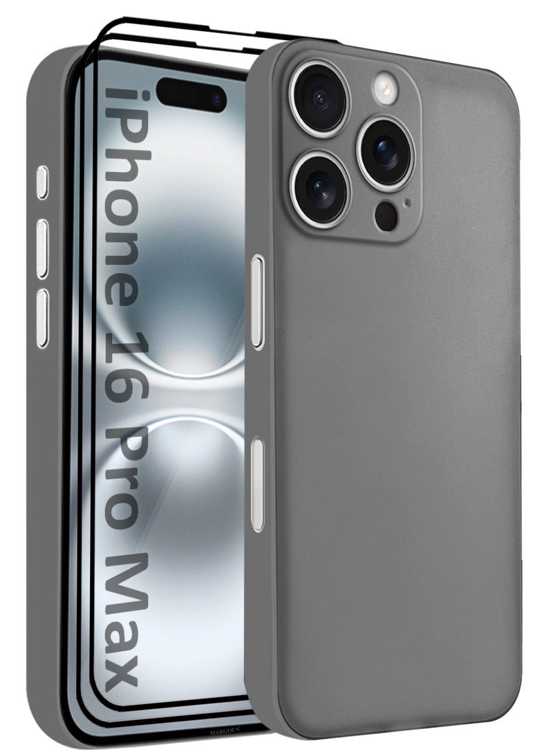 MARGOUN 3 Pack Thin Case For iPhone 16 Pro Max Back Cover Sturdy Durable Ultra-Thin Case Drop Protection Cover Dark Grey-3  - Image 1