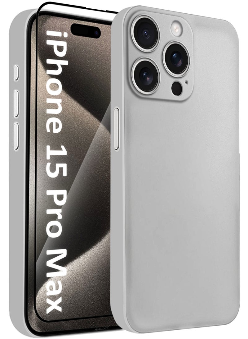 MARGOUN 2 Pack Case Cover For iPhone 15 Pro Max Air Skin Series Back Cover Sturdy Durable Thin Case Drop Protection Cover Natural Titanium-2  - Image 1
