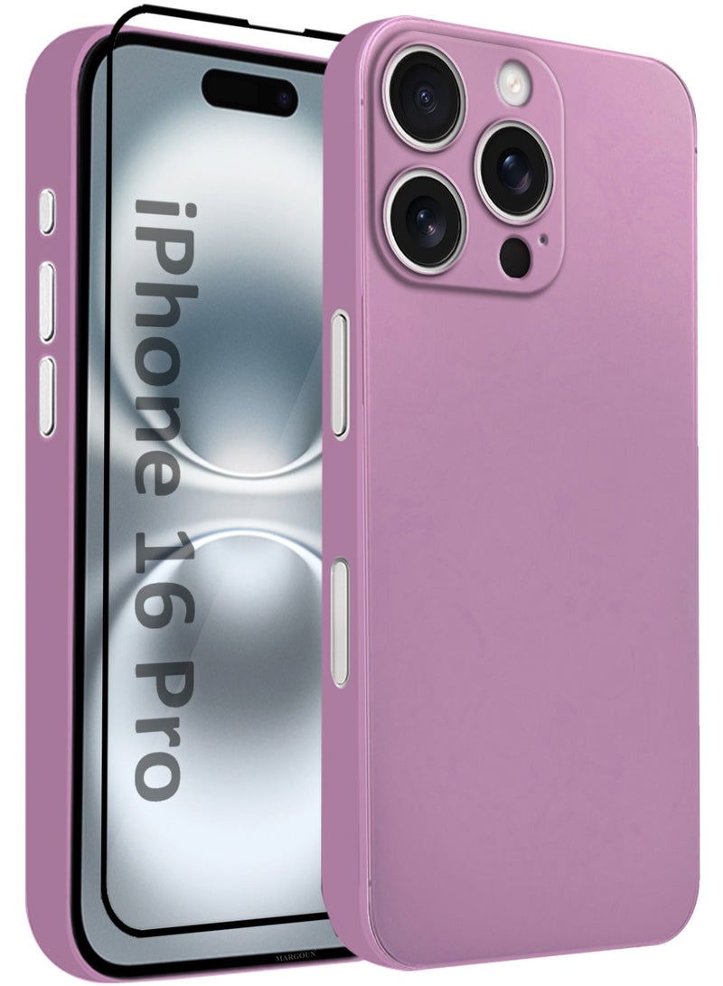 MARGOUN 2 Pack Protective Case And Cover For iPhone 16 Pro Back Cover Sturdy Durable Ultra-Thin Case Drop Protection Cover Clear With 3D Screen Protector Pink-2  - Image 1