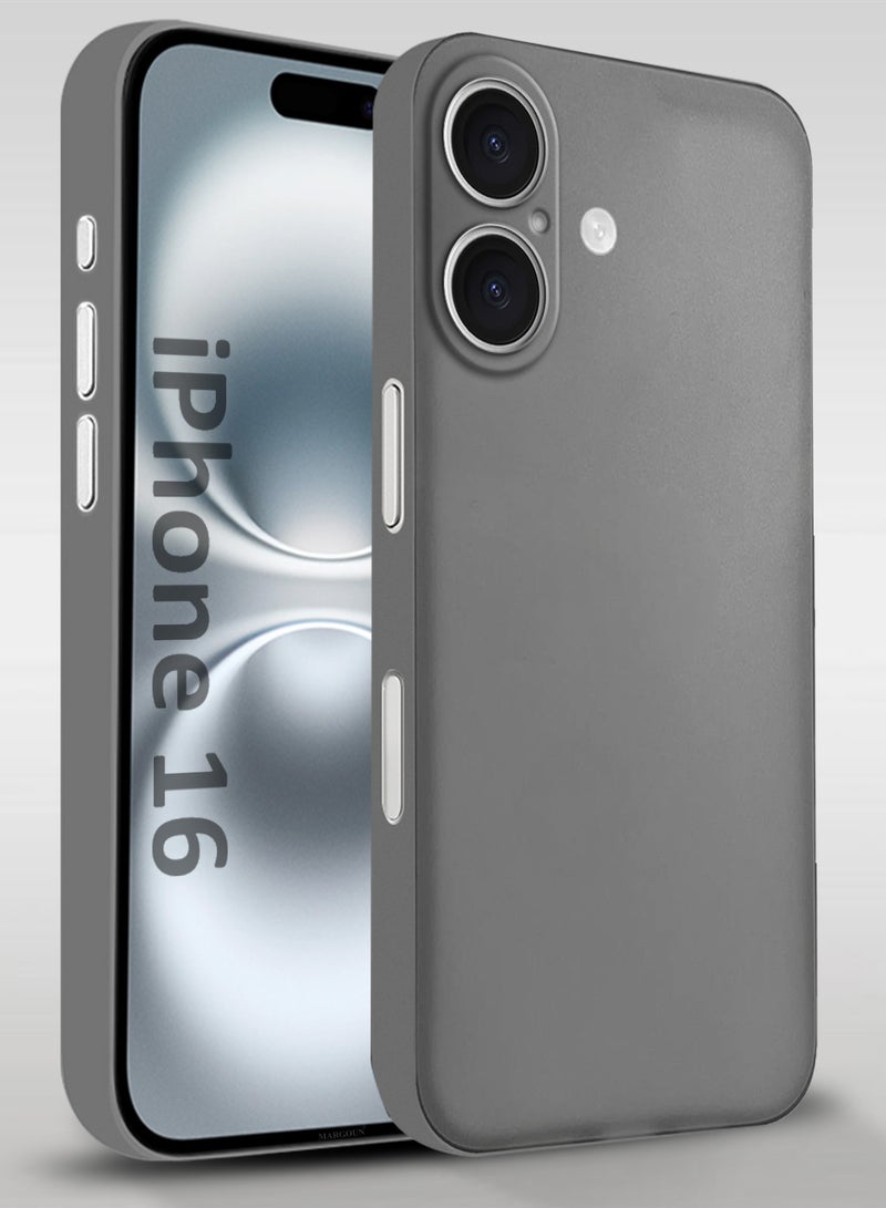 MARGOUN Protective Thin Case And Cover For iPhone 16 Back Cover Sturdy Durable Ultra-Thin Case Drop Protection Cover Dark Grey-1  - Image 1