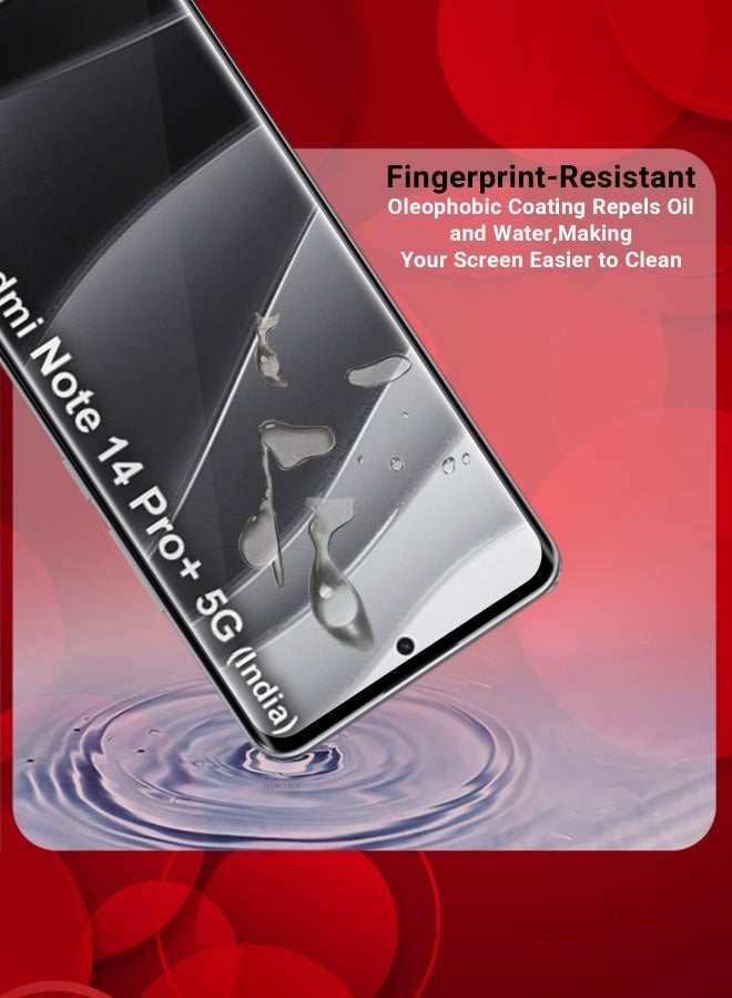 MARGOUN 3D Curved Tempered Glass Screen Protector For Xiaomi Redmi Note 14 Pro+ 5G Edge-To-Edge HD Clarity Anti-Scratch Bubble-Free Installation  - Image 3