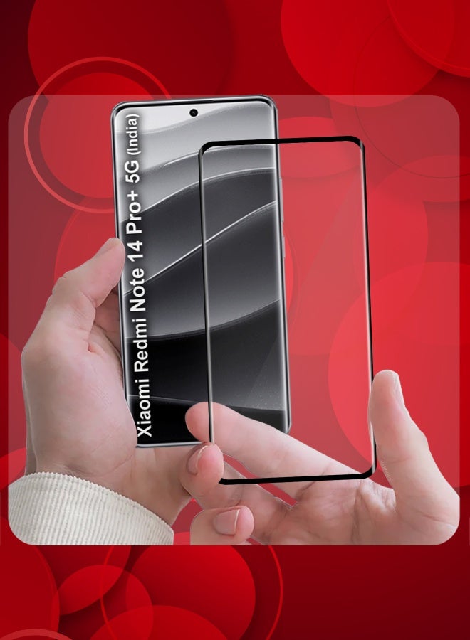 MARGOUN 3D Curved Tempered Glass Screen Protector For Xiaomi Redmi Note 14 Pro+ 5G Edge-To-Edge HD Clarity Anti-Scratch Bubble-Free Installation  - Image 2