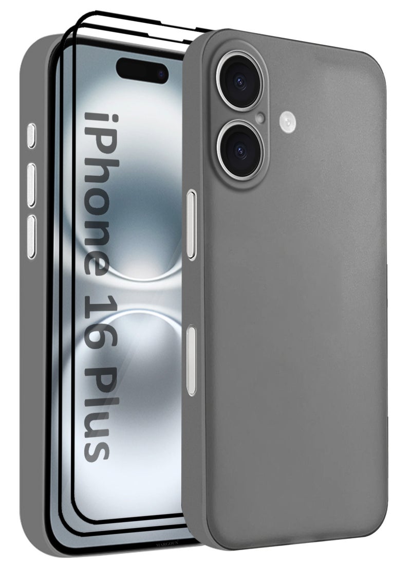 MARGOUN 3 Pack Thin Case And Cover For iPhone 16 Plus Back Cover Sturdy Durable Ultra-Thin Case Drop Protection Cover Dark Grey-3  - Image 1