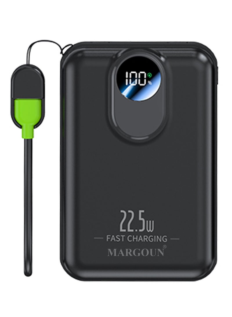 MARGOUN 18800 mAh Y390 Power Bank  22.5W Fast Charging With Wireless And USB-C To Lightning Cable Black-2  - Image 1