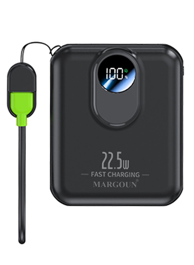 MARGOUN 8800 mAh Y389 Power Bank 22.5W Fast Charging With Wireless And Type-C To Lightning Cable Black-1  - Image 2