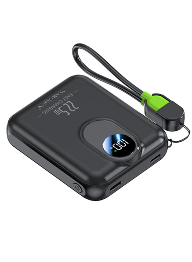MARGOUN 8800 mAh Y389 Power Bank 22.5W Fast Charging With Wireless And Type-C To Lightning Cable Black-1  - Image 4