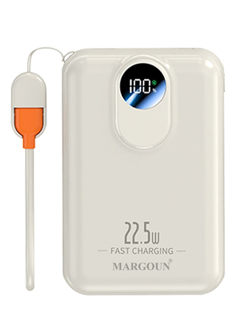 MARGOUN 18800 mAh Y390 Power Bank 22.5W Fast Charging With Wireless And Type-C To Lightning Cable White-2  - Image 1