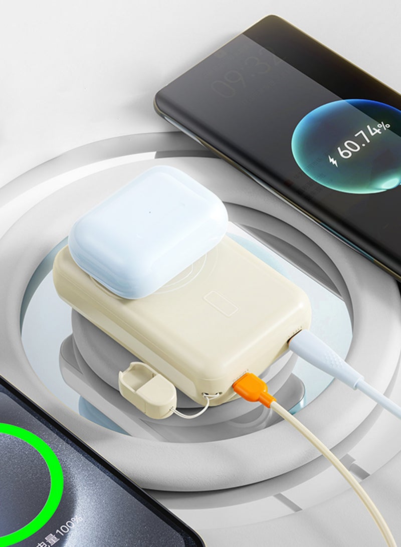 MARGOUN 18800 mAh Y390 Power Bank 22.5W Fast Charging With Wireless And Type-C To Lightning Cable White-2  - Image 4