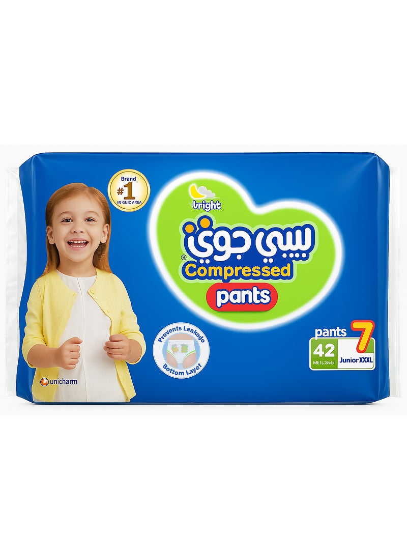 BabyJoy Compressed Culotte Pants Diaper Size 7 Junior 3XL 18-25 Kg Giant Pack - Image 1