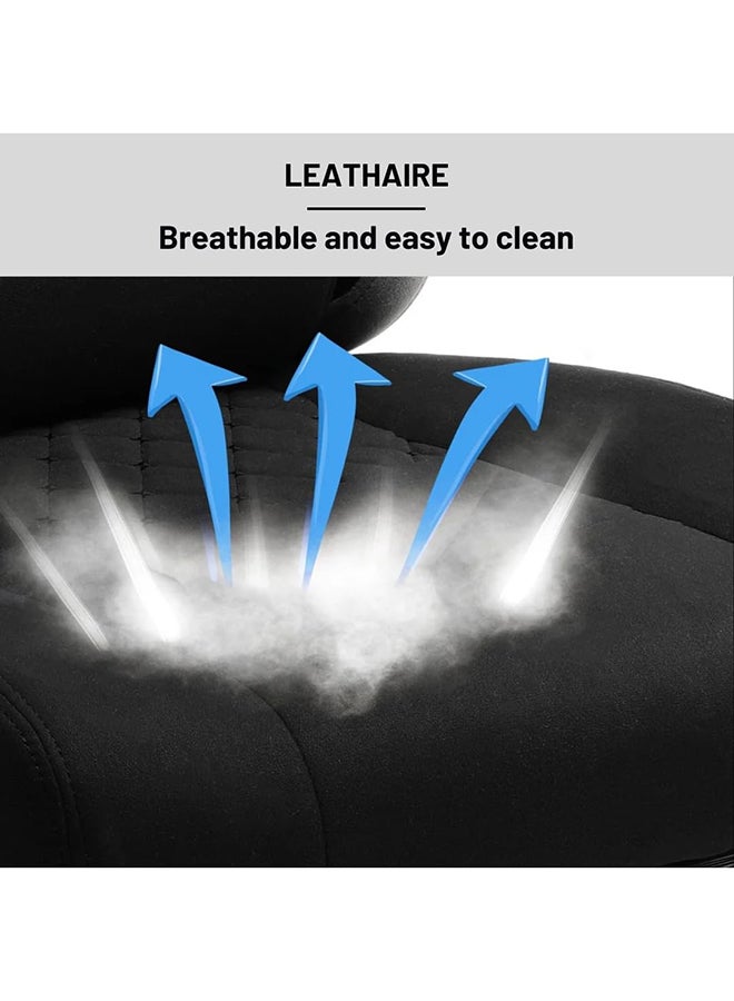 GTPLAYER Gaming Chair Breathable Fabric Office Chair with Pocket Spring Cushion and Linkage Armrests, High Back Ergonomic Computer Chair with Lumbar Support and Footrest (Black Fabric) Black