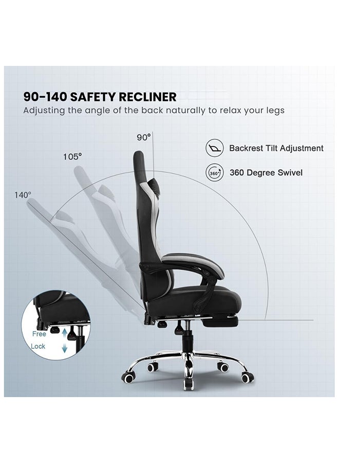 GTPLAYER GTPLAYER Gaming Chair Breathable Fabric Office Chair with Pocket Spring Cushion and Linkage Armrests, High Back Ergonomic Computer Chair with Lumbar Support and Footrest (Black Fabric) Black  - Image 5