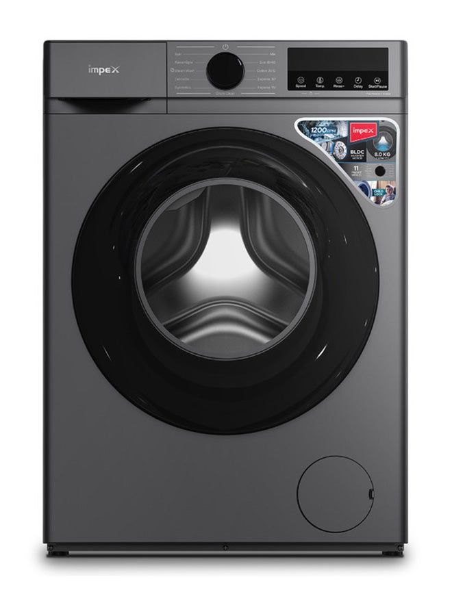 إمبكس غسالة ملابس أمامية 8 كجم | محرك عاكس BLDC | 1200 دورة في الدقيقة | 11 برنامج غسيل | 5 وظائف متقدمة | سعة حوض 52 لتر | شاشة LED | قفل أمان للأطفال | وظيفة تأخير الوقت | | ضوضاء منخفضة | كفاءة في استهلاك الطاقة | - Image 1