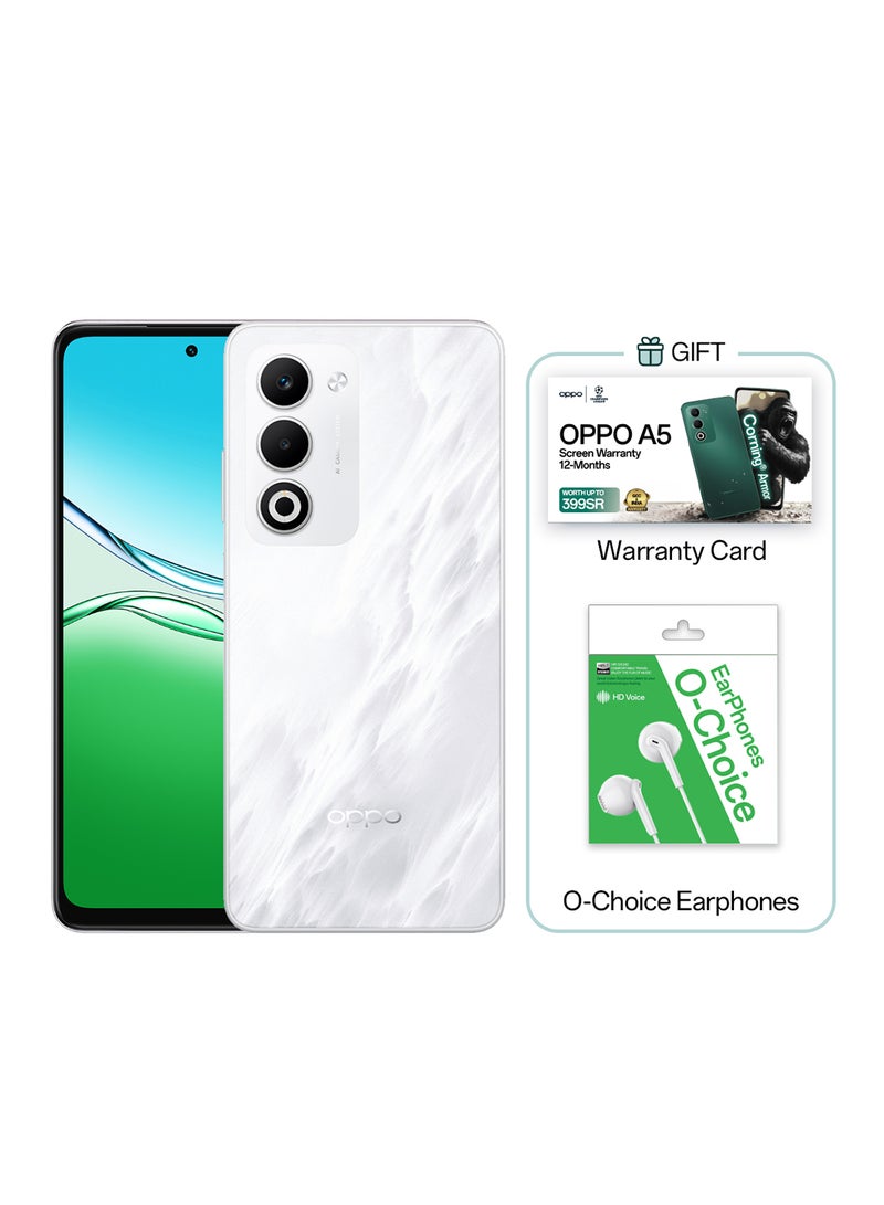 OPPO A5 4G Dual SIM Mist White 6GB RAM 128GB With Gift O-Choice Earphones - Middle East Version - Image 1