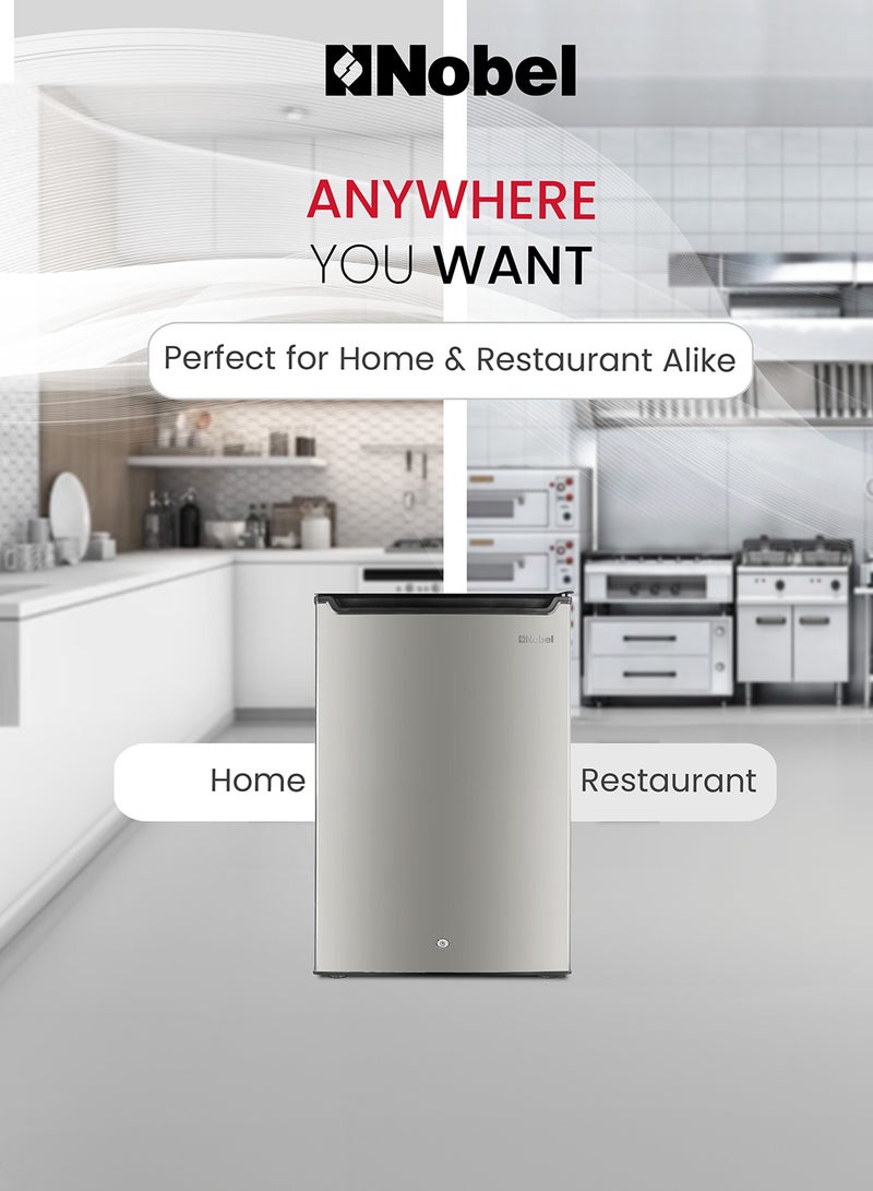 Nobel Nobel Upright Freezer 100L – Single Door, 3 Drawers, Mechanical Temperature Control, Inox Finish - 100 L 800 W NUF255SN inox - Image 4