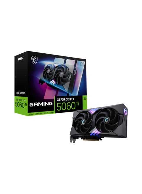 GeForce RTX 5060 Ti 8G GAMING OC Graphics Card, 8GB GDDR7, 128-bit, PCIe 5.0, Twin Frozr 10 Cooling, 3X DisplayPort 2.1, 1X HDMI 2.1, Ray Tracing, DLSS 4, DirectX 12 Ultimate, OC Edition, VR Ready, RGB, 180W TDP, Metal Backplate, 4K & 1440p Gaming GPU | G506T-8GC