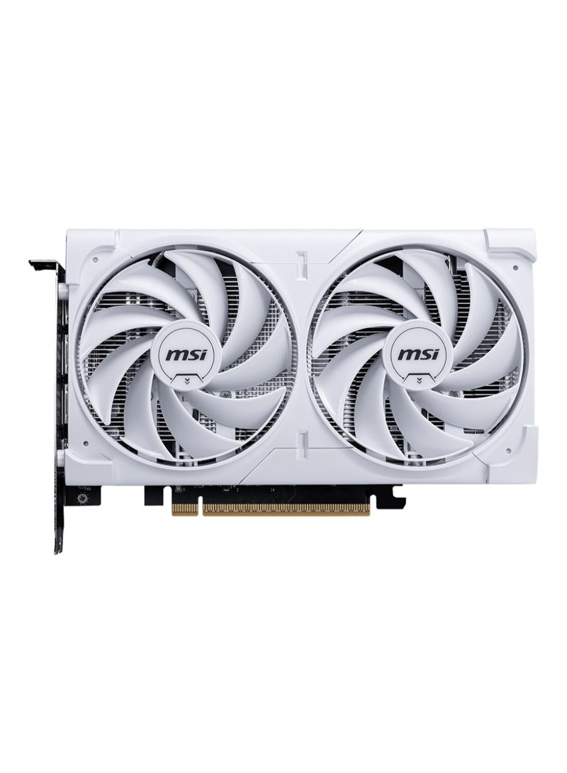 MSI GeForce RTX 5060 8G VENTUS 2X OC WHITE Graphics Card, 8GB GDDR7, PCIe Gen5 x16, 128-bit, Dual TORX Fan 5.0, DLSS 4, Ray Tracing, HDMI 2.1 & Triple DisplayPort 2.1, AV1 Encoder, 2527 MHz Boost Clock, 145W TDP, VR Ready, White Backplate, Compact 2-Slot Design | 912-V537-018  - Image 2