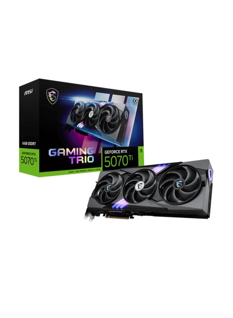 GeForce RTX 5070 Ti GAMING TRIO OC 16GB GDDR7 Graphics Card, Blackwell, DLSS 4, Ray Tracing, 2580MHz Boost, PCIe 5.0, TRI FROZR 4 Cooling, HDMI 2.1, DP 2.1, 300W TDP, 4K/8K Ready | 912-V531-272