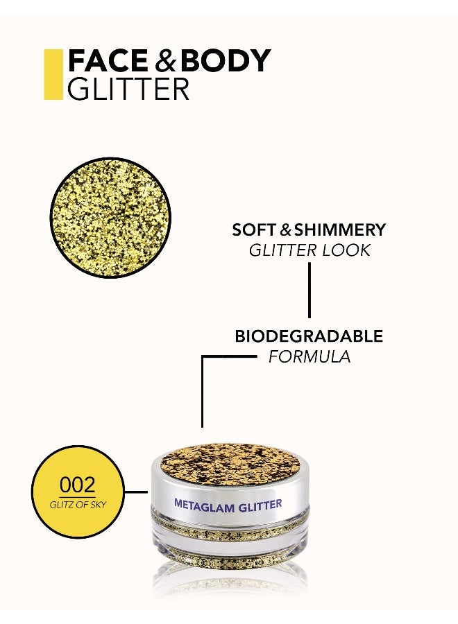 flormar Metaglam Glitter Face & Body 002 Glitz Of Sky 002 Glitz Of Sky - Image 3