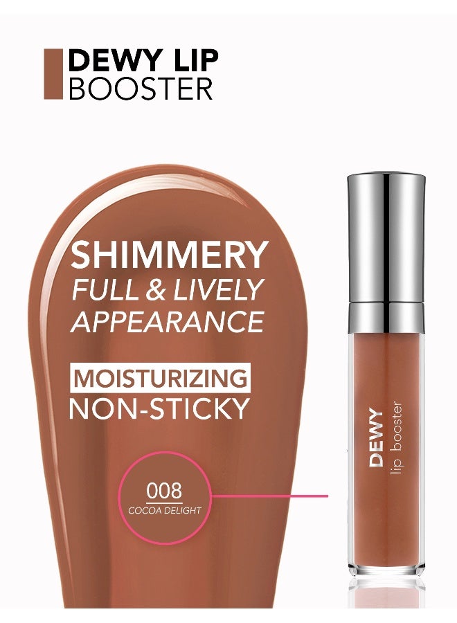flormar Dewy Lip Booster – 008 Cocoa Delight – Plumping Look Lip Gloss, Shiny Wet Finish, Moisturizing Feel, Non-Sticky Comfort 08 Cocoa Delight - Image 4