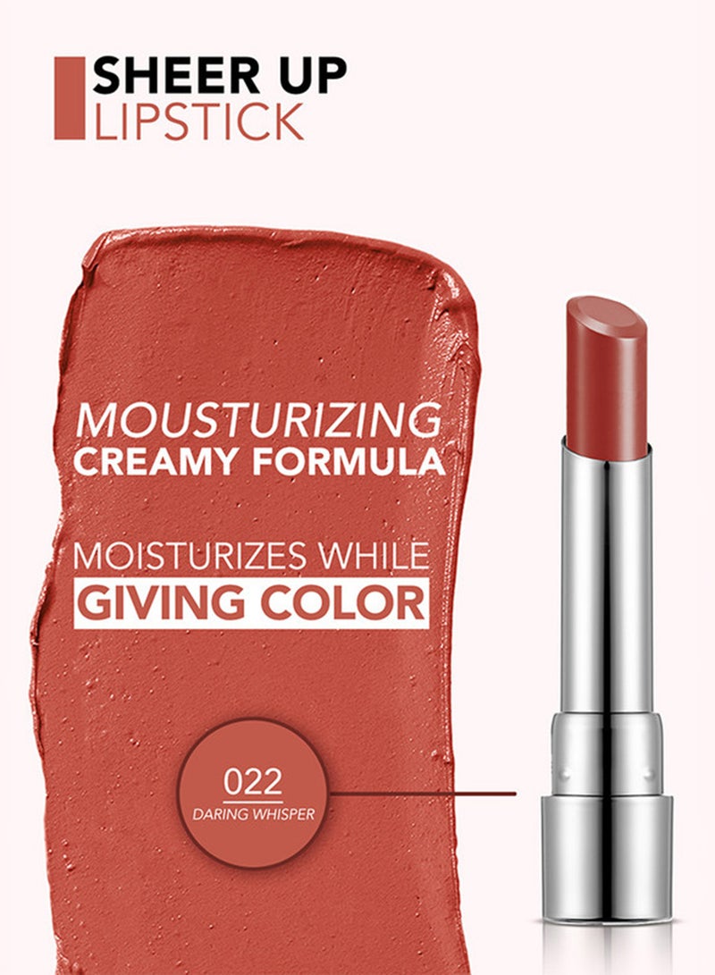 flormar Sheer Up Lipstick New - 022 Daring Whisper 022 Daring Whisper - Image 3