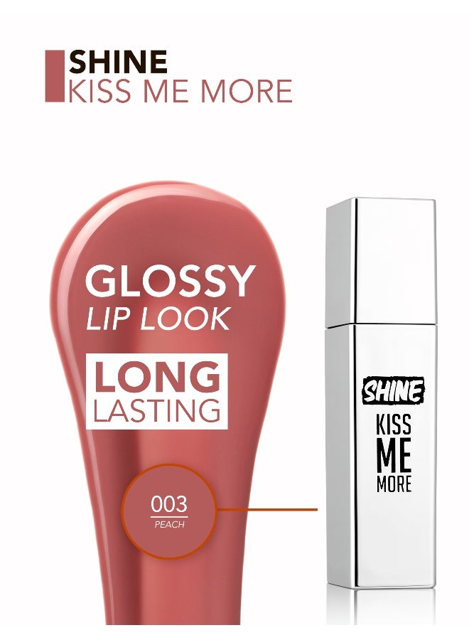 flormar Shine Kiss Me More Liquid Lipstick – 003 Peach – High-Shine Liquid Lipstick, High Pigment, Smooth Comfortable Wear, Long-Lasting Glossy Finish 003 Peach - Image 5