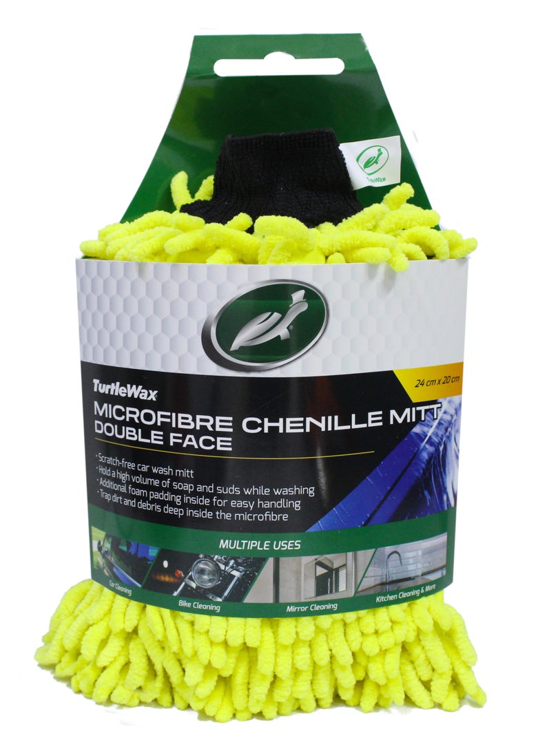 Turtle wax Microfibre Chenille Mitt Double Face 24 cm x 20 cm  - Image 1